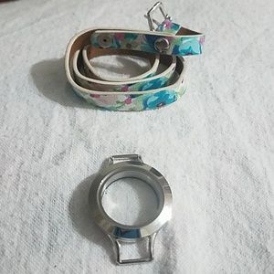 Origami Owl Floral Bracelet Wrap and Locket